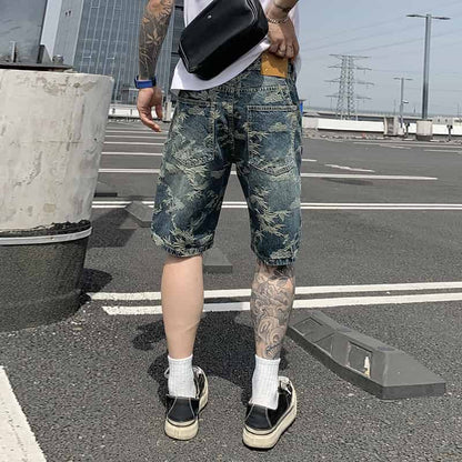 Legosport Blue patterned denim shorts